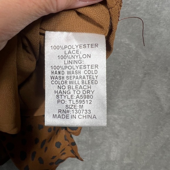 Umgee‎ Tank Top Women's M Leopard Print Lace Y2K - Picture 8 of 10